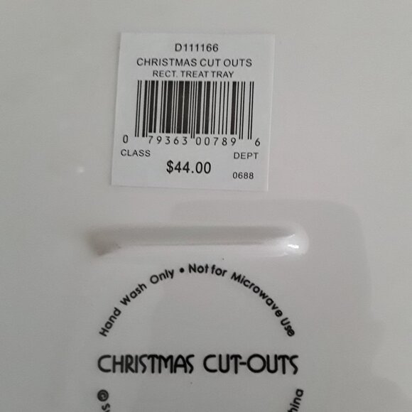 Christmas Cut Out Treat Dish - Earthenware by Sue Zulout NWT - Picture 5 of 5